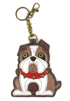 Bull Dog Key Fob Coin Purse by Chala